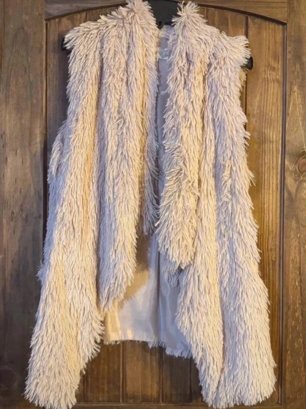 Cream Shag Faux Fur Vest - Women's Sleeveless Layering Piece